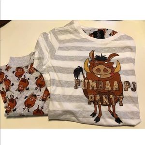 Pumbaa PJ Party L Pjs NWT
